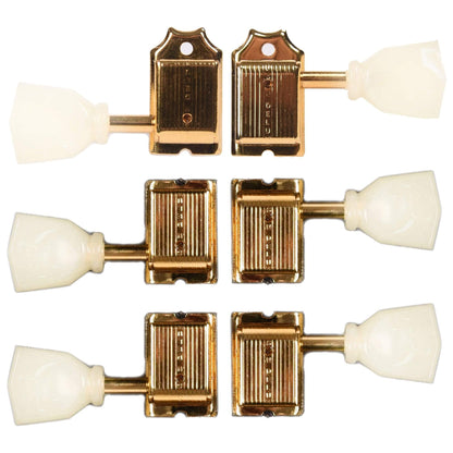 Kluson Explorer 6-In-Line Pearl Single Ring Button Gold Parts / Tuning Heads