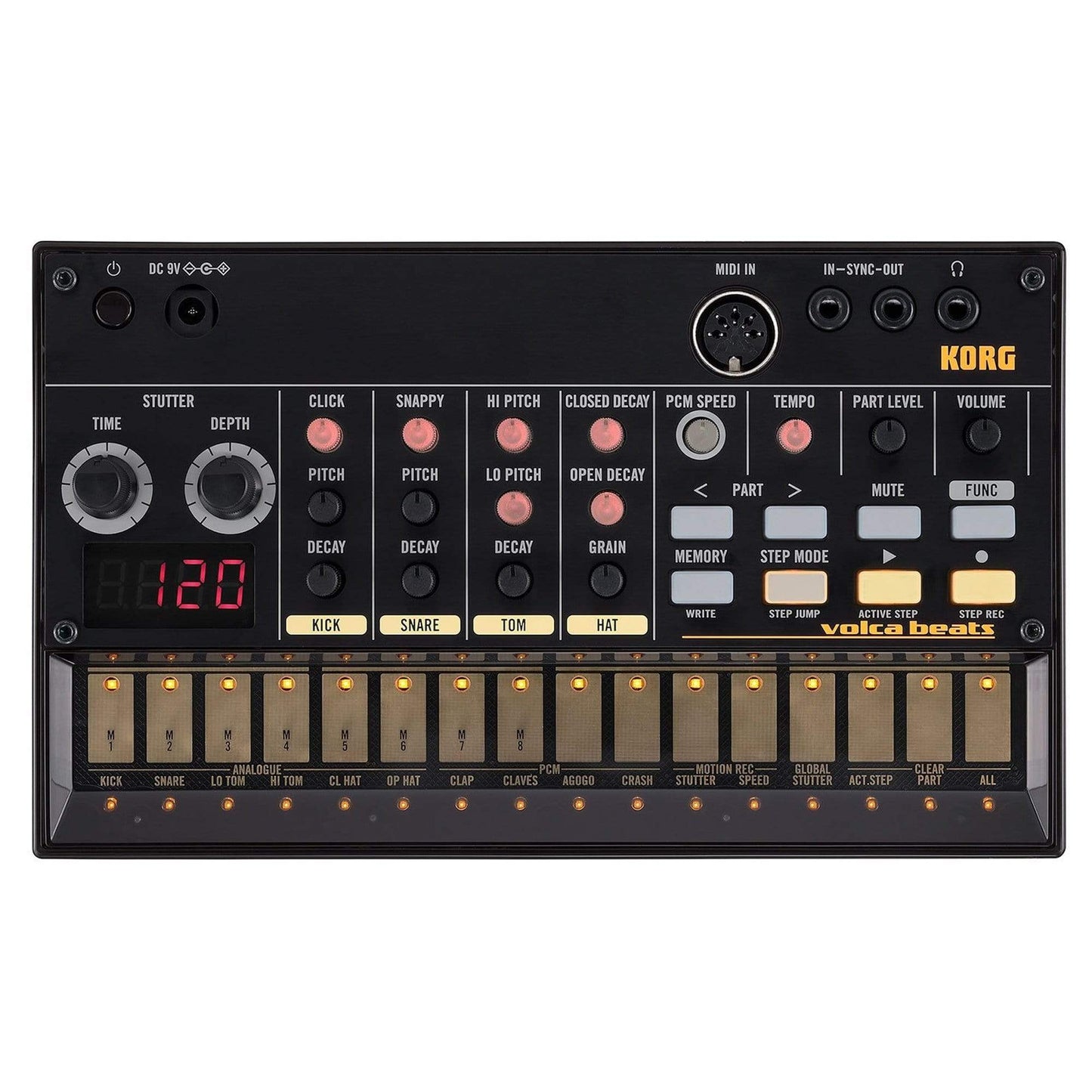 Korg Volca Beats Analogue Rhythm Machine Bundle w/ Korg 9V600MACPP 9v 600ma Power Supply Drums and Percussion / Drum Machines and Samplers