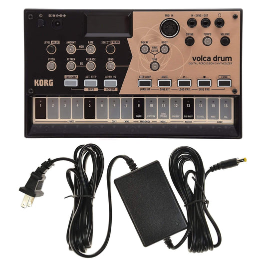 Korg Volca Drum Physical Modeling Drum Synthesizer and Power Supply Bundle Drums and Percussion / Drum Machines and Samplers