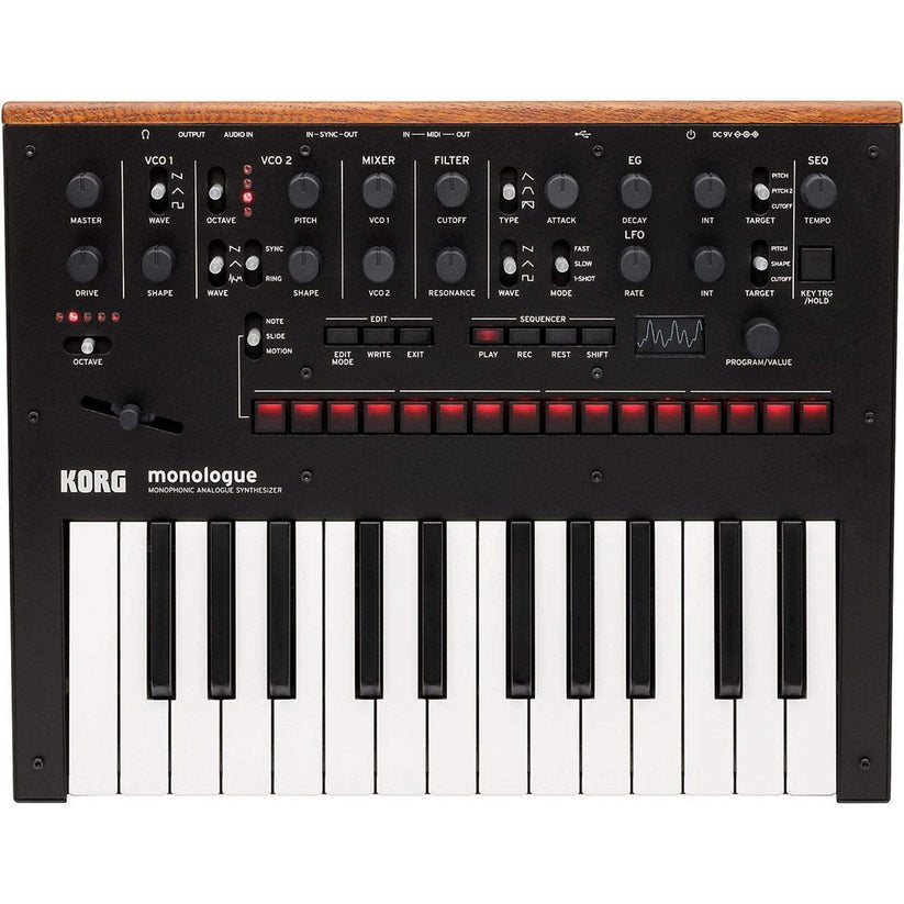 Korg Monologue Monophonic Analogue Synthesizer Black Bundle w/FREE Pow ...
