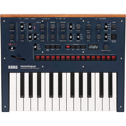 Korg Monologue Monophonic Analogue Synthesizer Blue Bundle w/FREE Power Supply Keyboards and Synths / Synths / Analog Synths