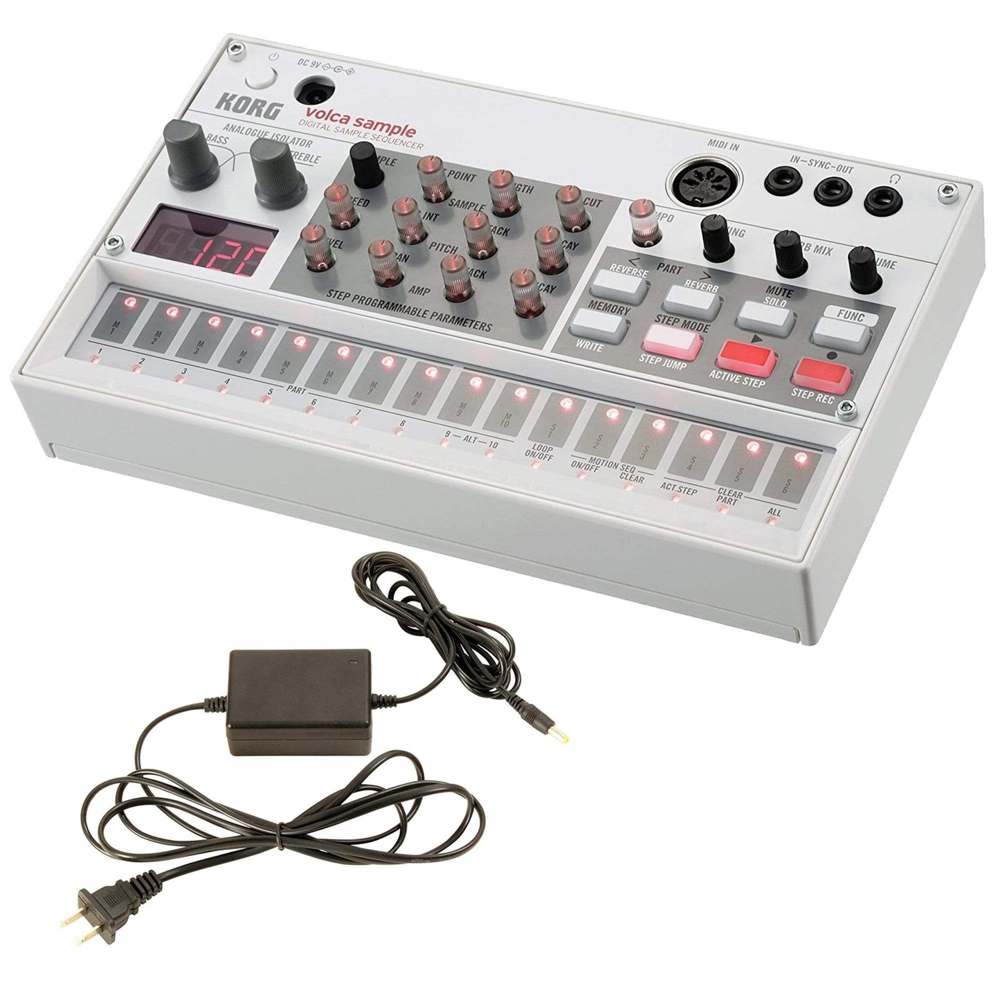 Korg Volca Sample Digital Sample Sequencer Bundle w/ Korg 9V600MACPP 9v 600ma Power Supply Keyboards and Synths / Synths / Digital Synths