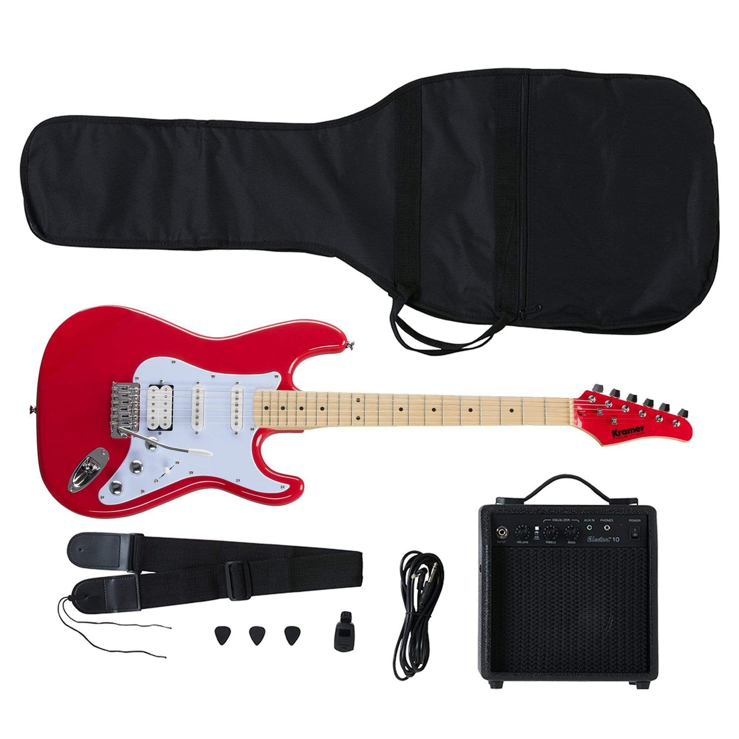 Kramer Focus Electric Guitar Starter Pack Red Electric Guitars / Solid Body