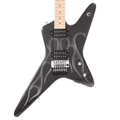 Kramer Signature Tracii Guns Gunstar Voyager Outfit Black Metallic & Silver Ghost Flames Electric Guitars / Solid Body