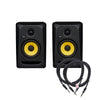 KRK Classic 5 G3 5" Studio Monitor Black Pair and (2) TRS Cable Bundle Pro Audio / Speakers / Studio Monitors