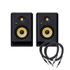 KRK Rokit 5 G4 5" Studio Monitor Black Pair and (2) TRS Cable Bundle Pro Audio / Speakers / Studio Monitors