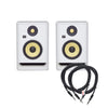 KRK Rokit 5 G4 5" Studio Monitor White Noise Pair and (2) TRS Cable Bundle Pro Audio / Speakers / Studio Monitors