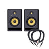 KRK Rokit 7 G4 7" Studio Monitor Black Pair and (2) TRS Cable Bundle Pro Audio / Speakers / Studio Monitors