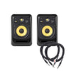 KRK V8 S4 8" Studio Monitor Black Pair and (2) TRS Cable Bundle Pro Audio / Speakers / Studio Monitors