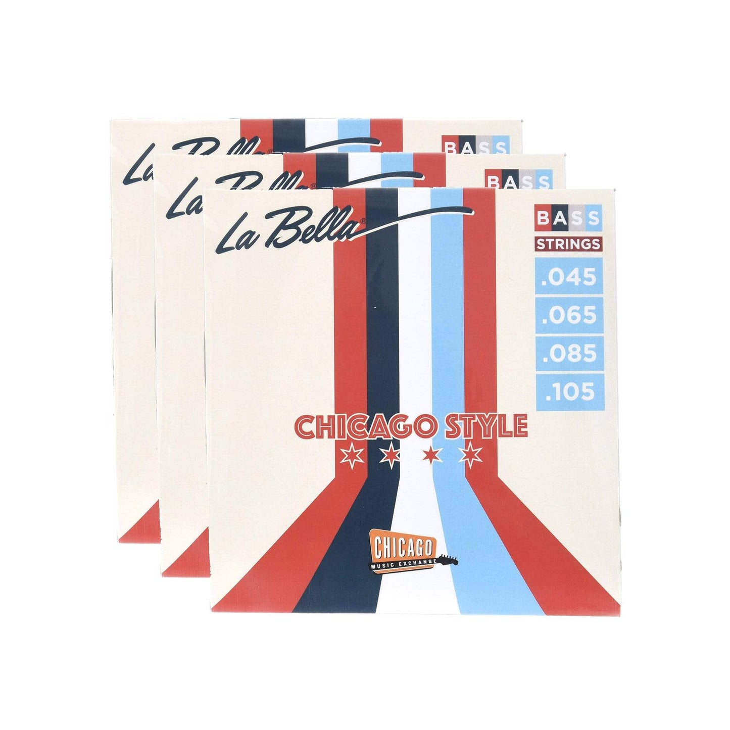 La Bella "Chicago Style" Pure Nickel Bass Strings 45-105 3 Pack Bundle Accessories / Strings / Bass Strings