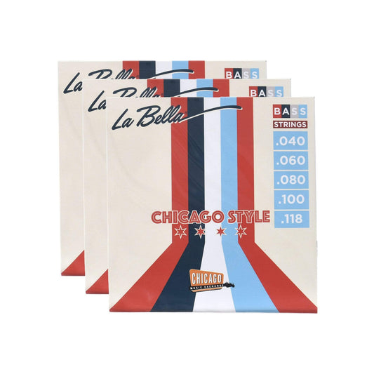 La Bella "Chicago Style" Pure Nickel Bass Strings 5-String 40-118 3 Pack Bundle Accessories / Strings / Bass Strings