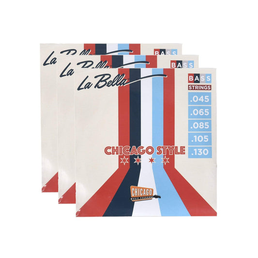 La Bella "Chicago Style" Pure Nickel Bass Strings 5-String 45-130 3 Pack Bundle Accessories / Strings / Bass Strings