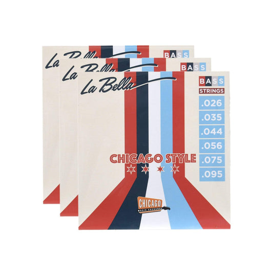 La Bella "Chicago Style" Pure Nickel Bass Strings Bass VI 26-95 3 Pack Bundle Accessories / Strings / Bass Strings