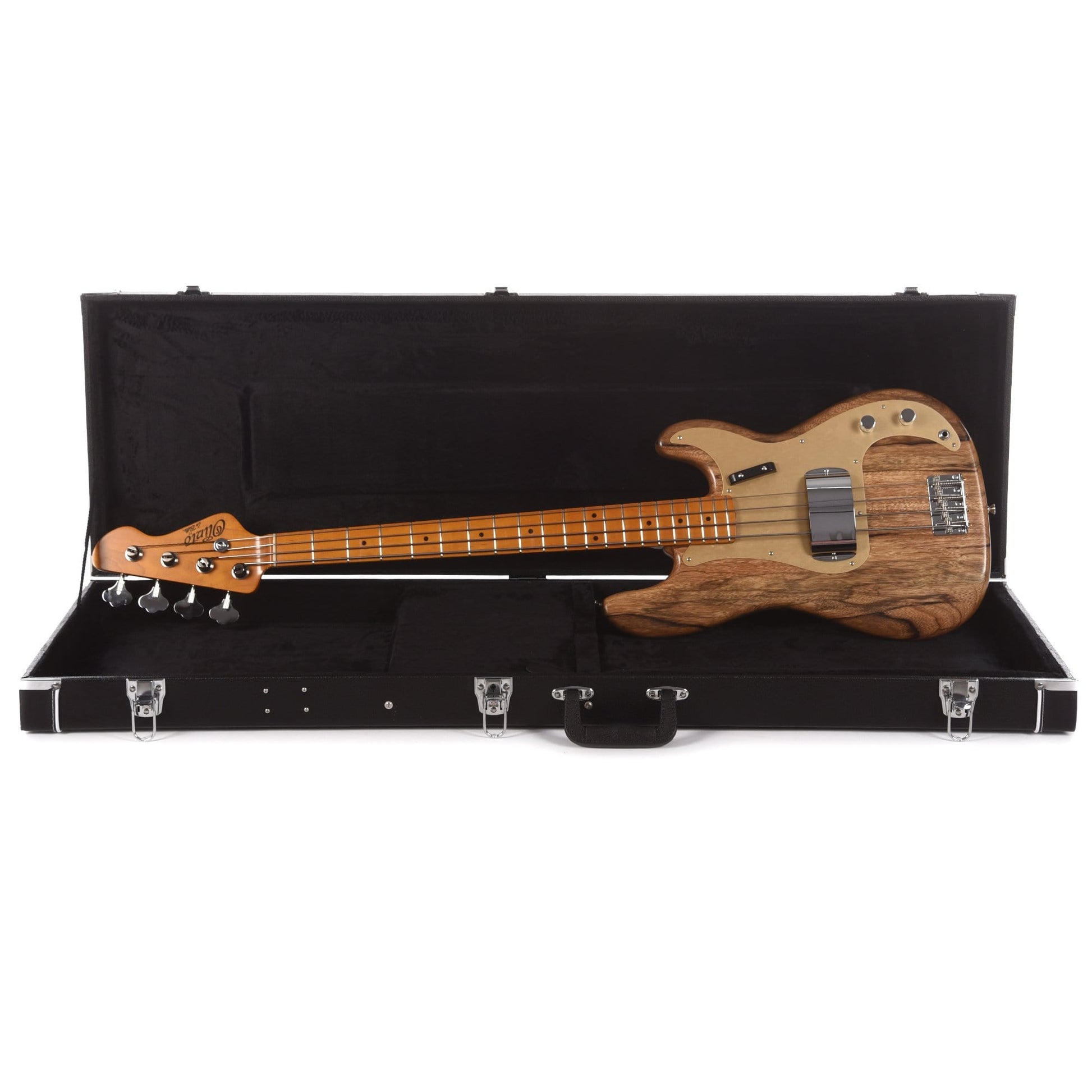 La Bella Olinto Black Limba Bass Transparent Matte w/Gold Anodized Pickguard Bass Guitars / 4-String