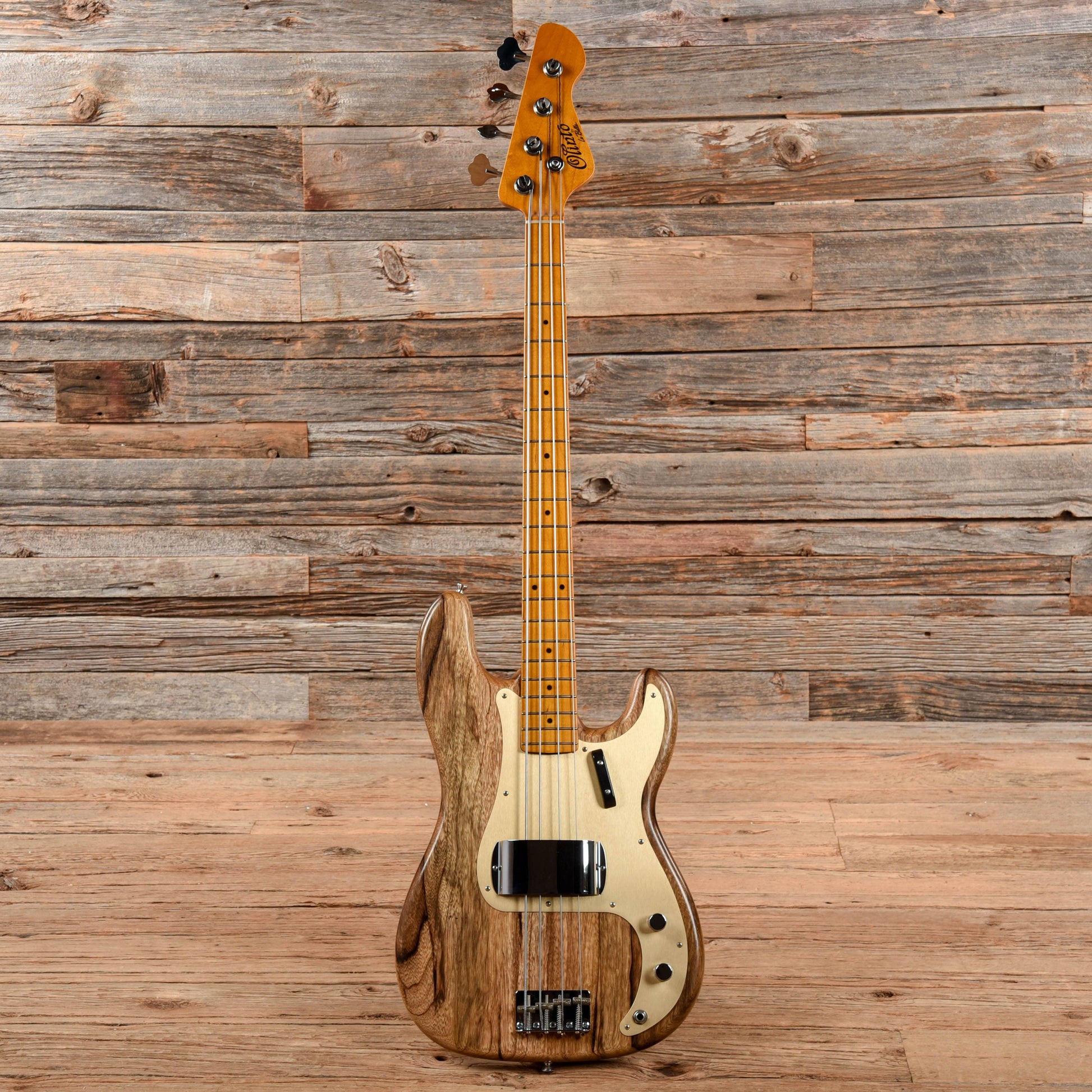 La Bella Olinto Black Limba Bass Transparent Matte w/Gold Anodized Pickguard Bass Guitars / 4-String