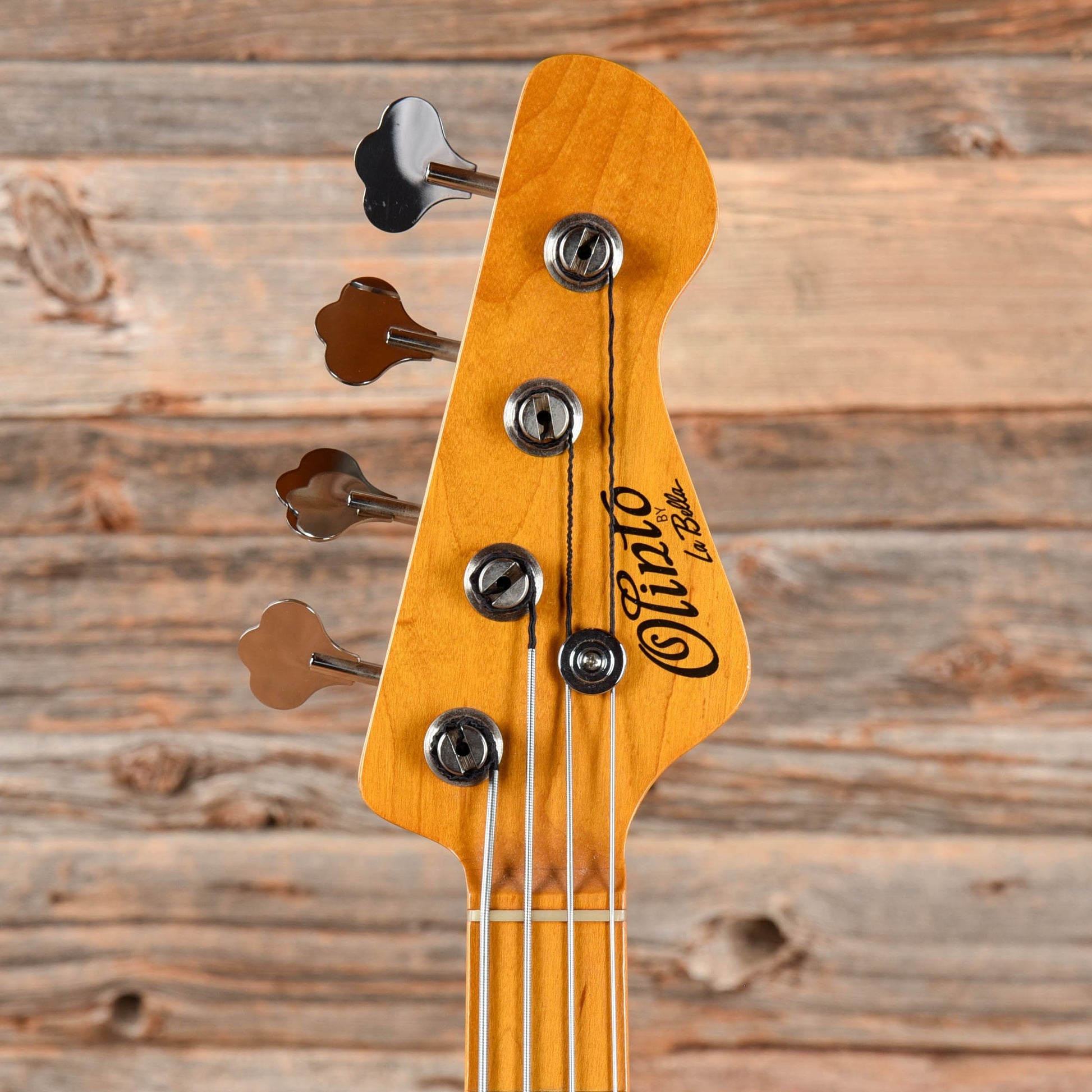 La Bella Olinto Black Limba Bass Transparent Matte w/Gold Anodized Pickguard Bass Guitars / 4-String