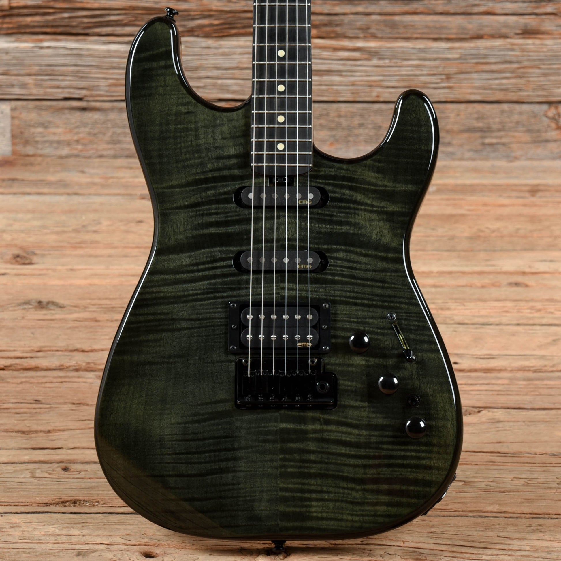 Lakland Skyline 65-S FM HSS Transparent Black Electric Guitars / Solid Body