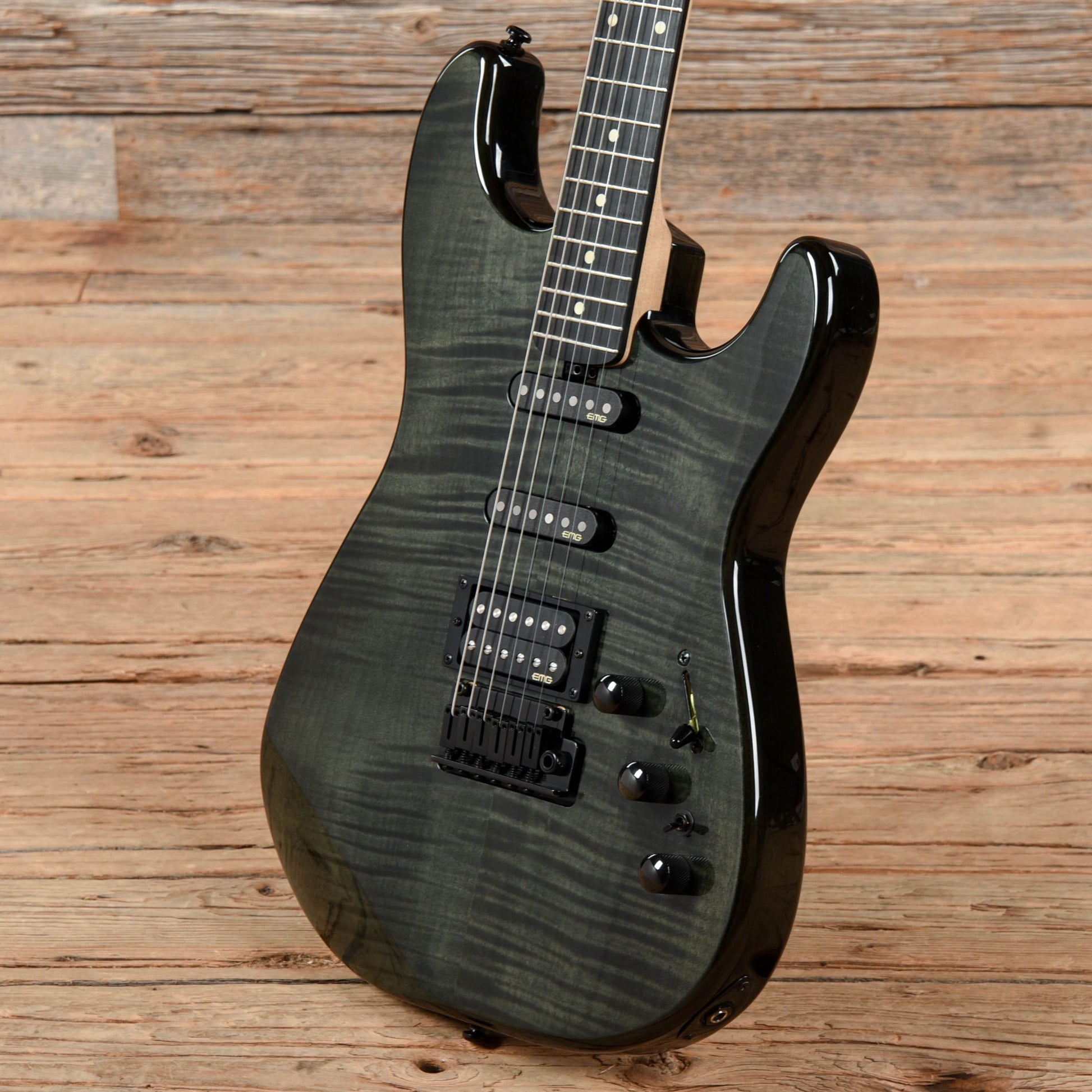 Lakland Skyline 65-S FM HSS Transparent Black Electric Guitars / Solid Body