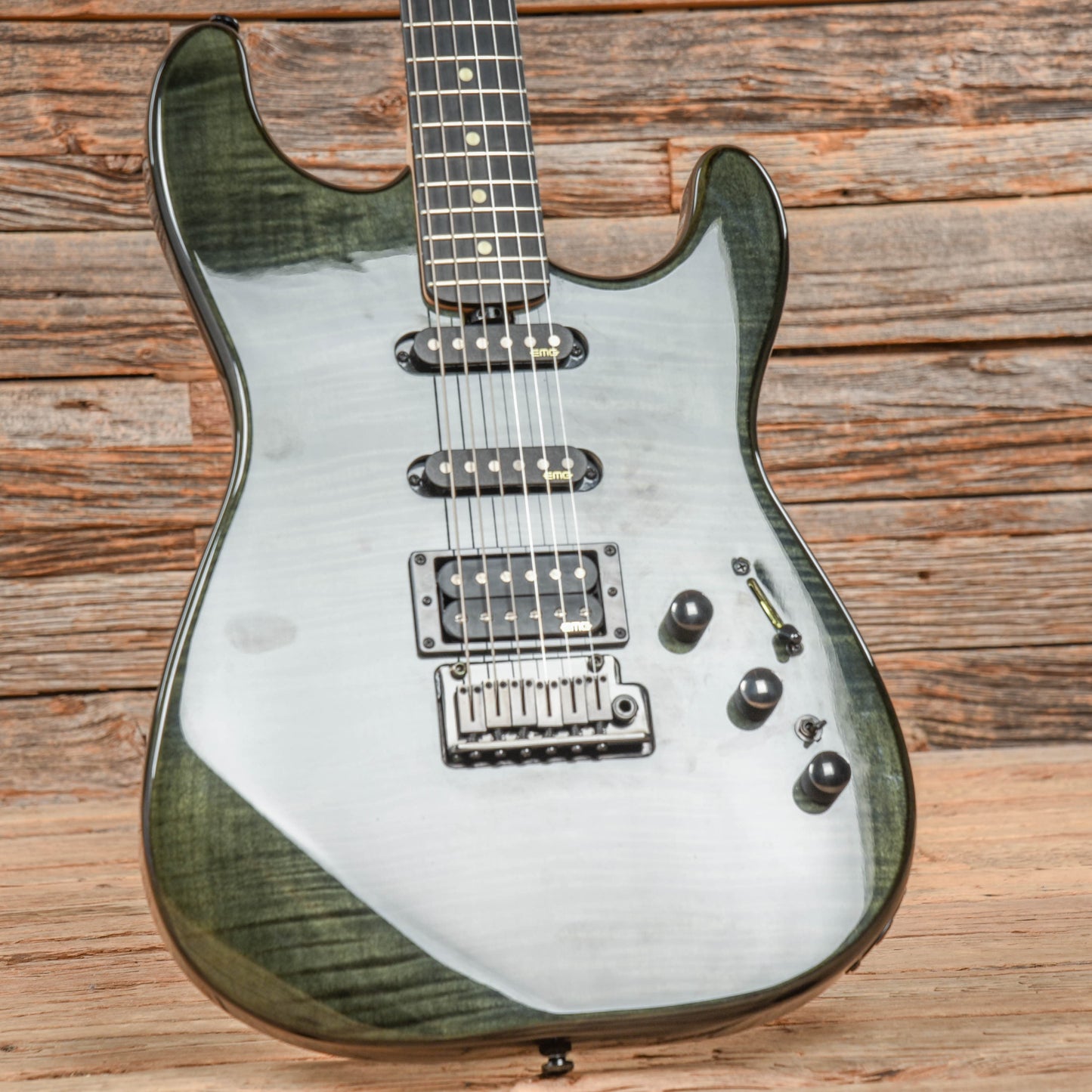 Lakland Skyline 65-S FM HSS Transparent Black Electric Guitars / Solid Body