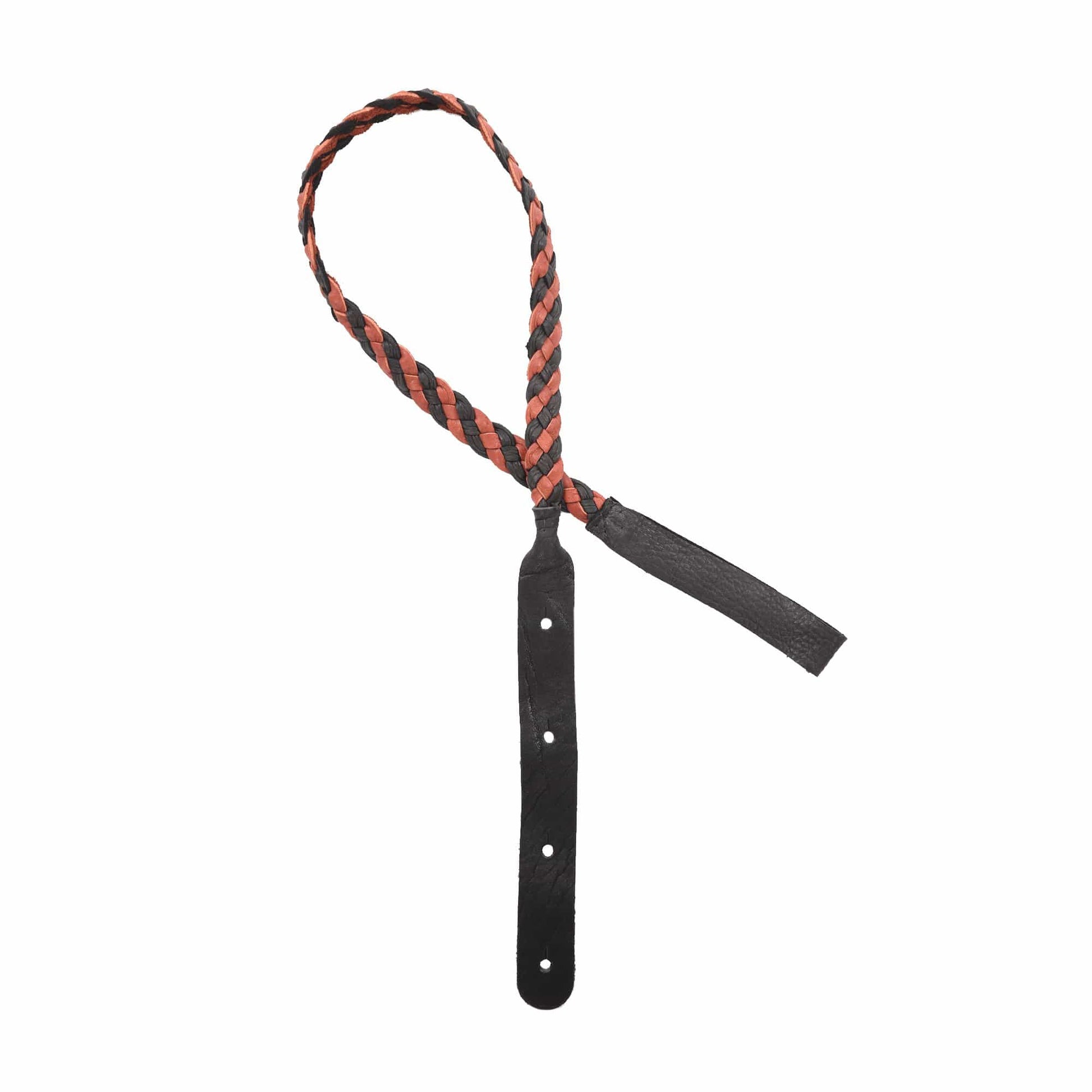 Lakota Leathers Flat Braid Mandolin Strap 43" Black & Tobacco Accessories / Straps