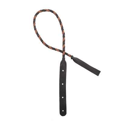 Lakota Leathers Round Braid Mandolin Strap 43" Black & Chocolate Accessories / Straps