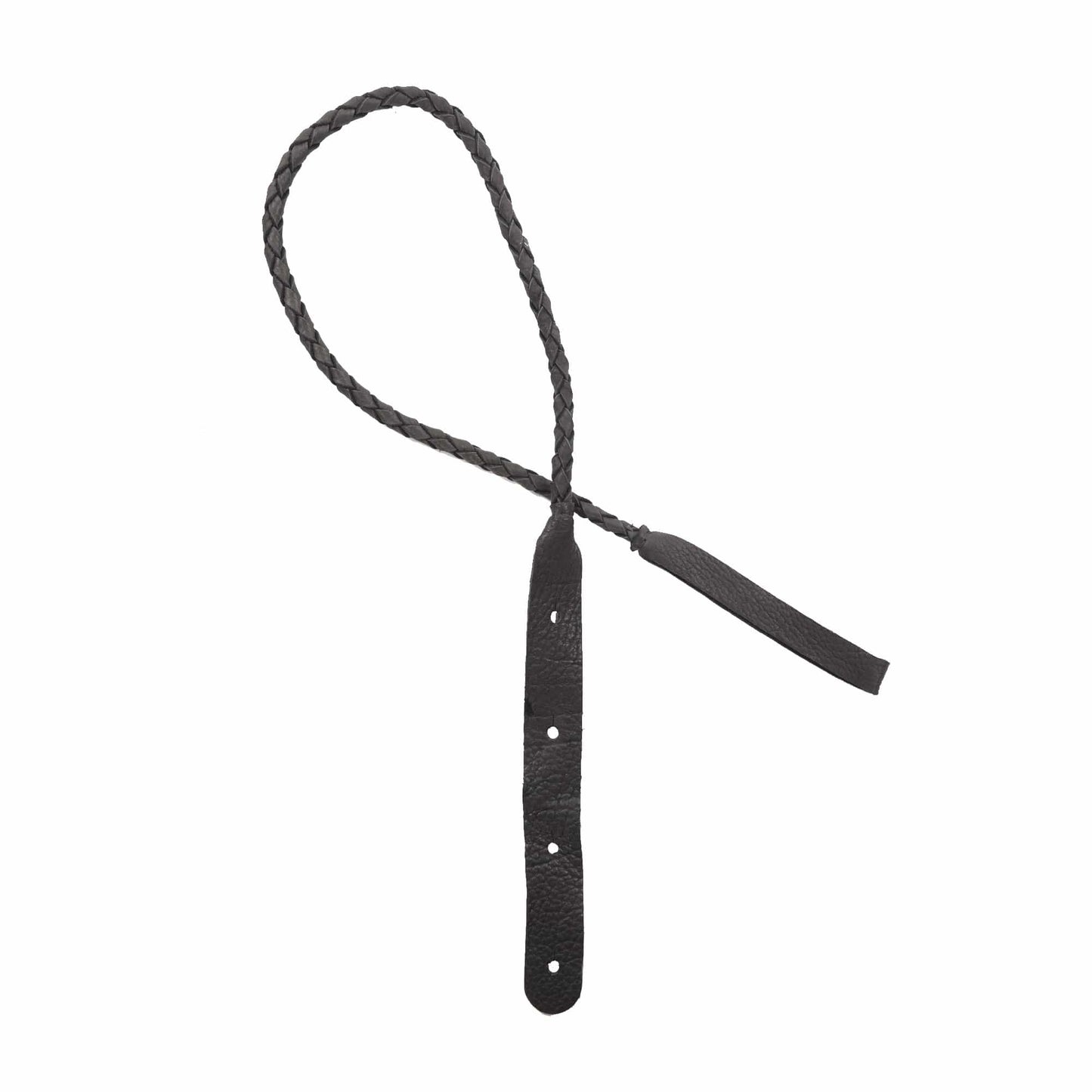 Lakota Leathers Round Braid Mandolin Strap 43" Black Accessories / Straps