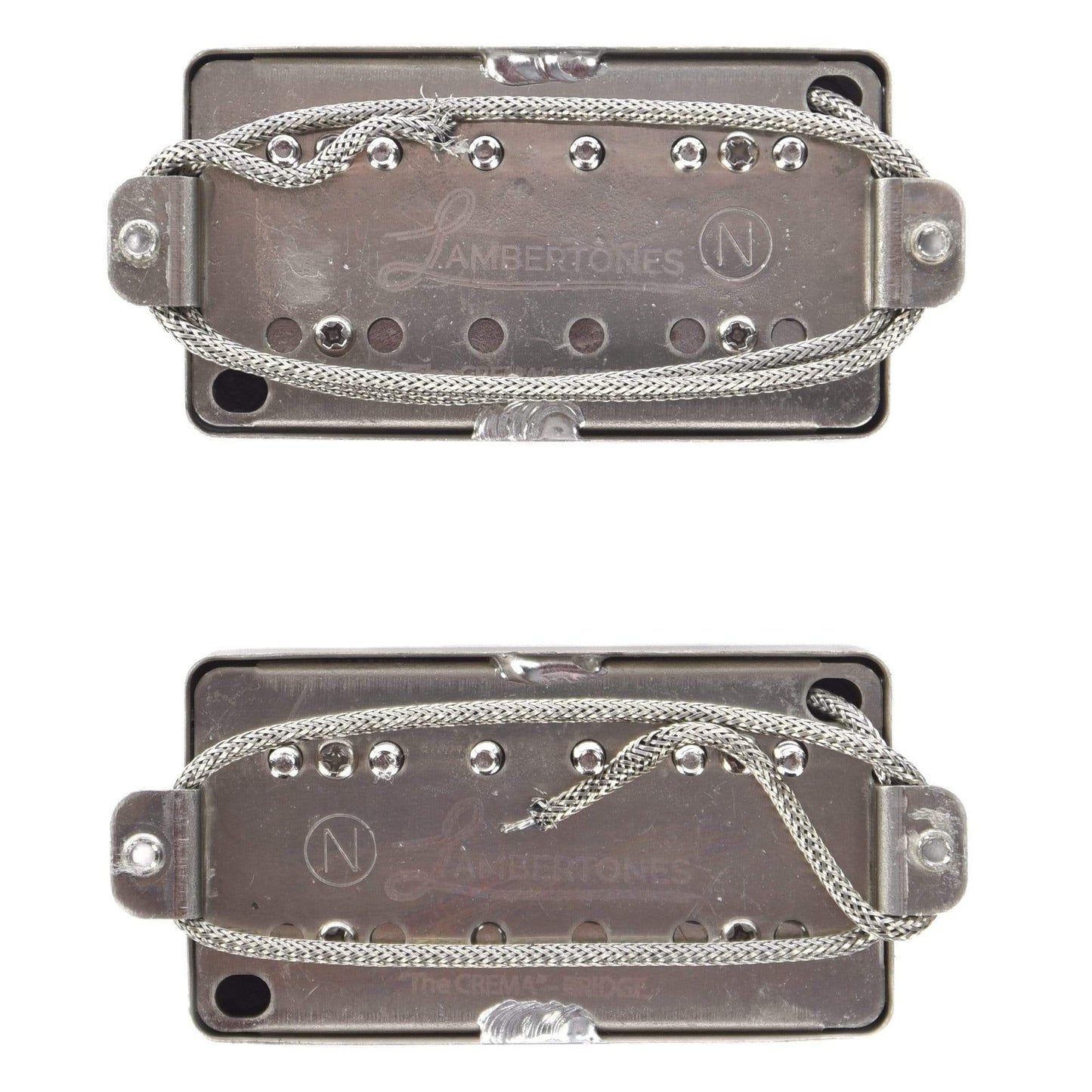 Lambertones The Crema Humbucker Set Aged Nickel Covers 2-Conductor Parts / Guitar Pickups