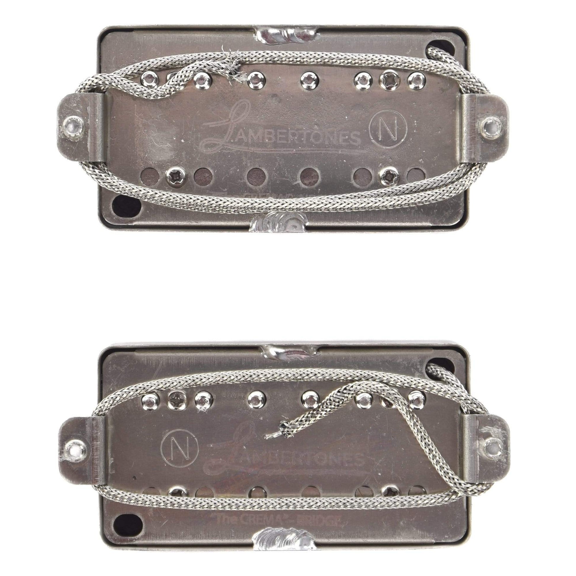 Lambertones The Crema Humbucker Set Aged Nickel Covers 2-Conductor Parts / Guitar Pickups