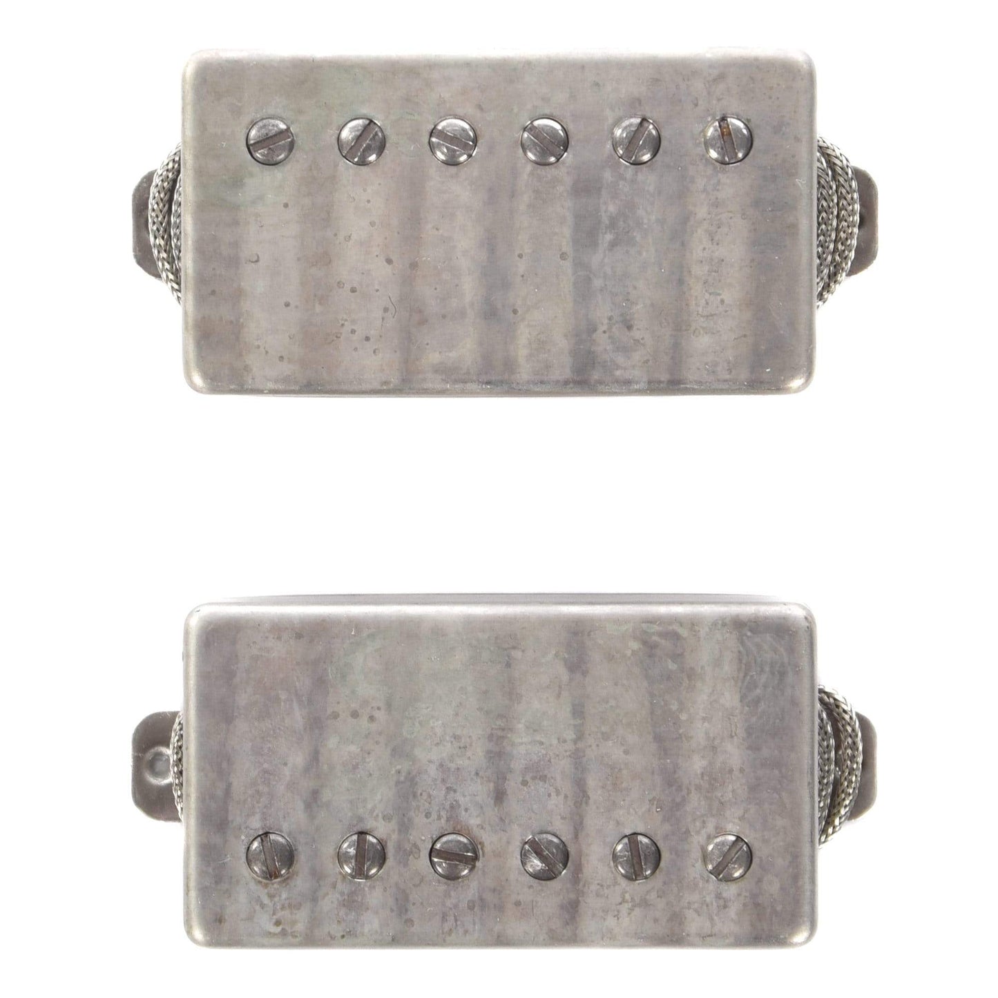 Lambertones The Crema Humbucker Set Aged Nickel Covers 2-Conductor Parts / Guitar Pickups