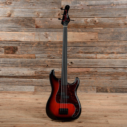 Landing Short Scale Fretless Bass Red Burst Sunburst Bass Guitars / Short Scale
