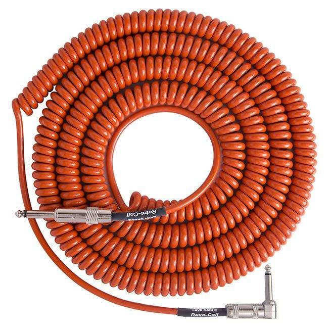 Lava Super Coil Instrument Cable 35' Straight-Right Orange Accessories / Cables