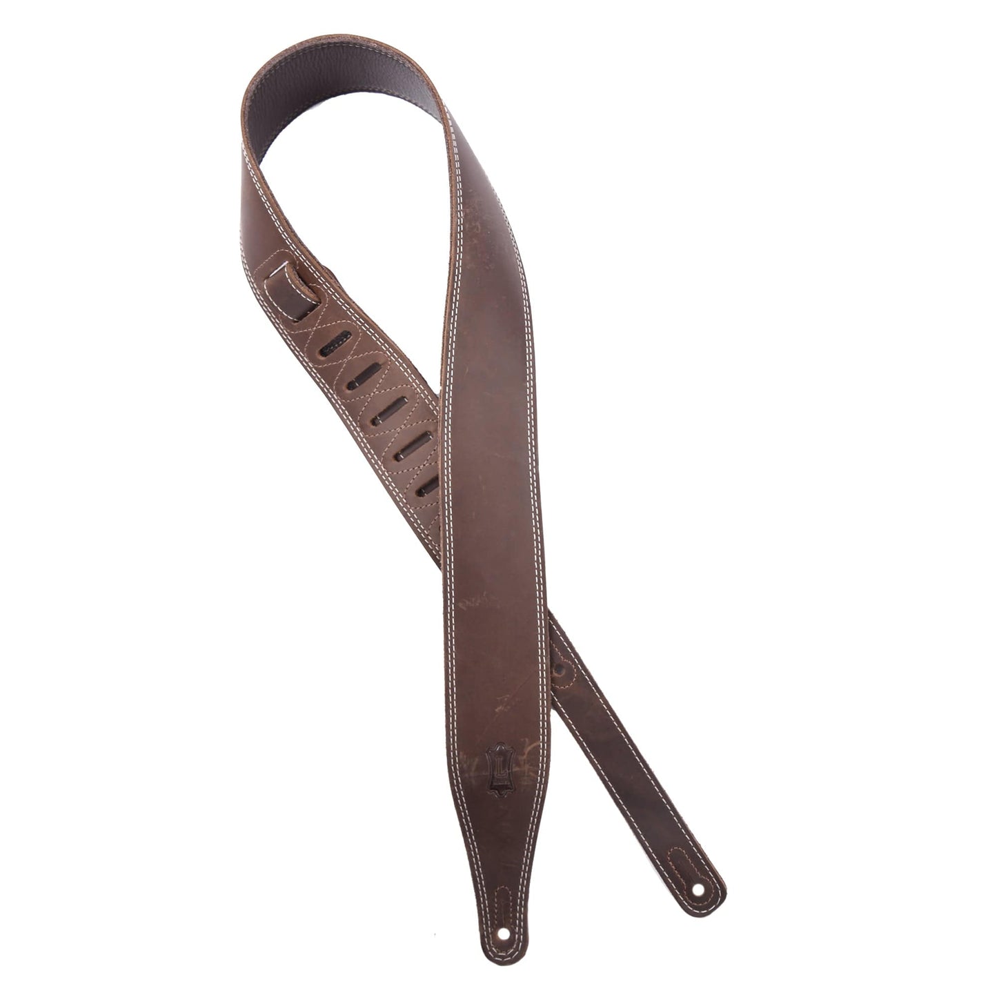 Levy's Deluxe Series 2.5" Wide Garment Leather Guitar Strap Dark Brown Accessories / Stands,Accessories / Straps