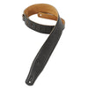 Levy's 2 1/2" Wide Black Garment Leather Guitar Strap Accessories / Straps