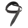 Levy's 2 Inch Carving Leather Guitar Strap - Black Accessories / Straps