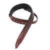 Levy's 2 Inch Carving Leather Guitar Strap - Burgundy Accessories / Straps