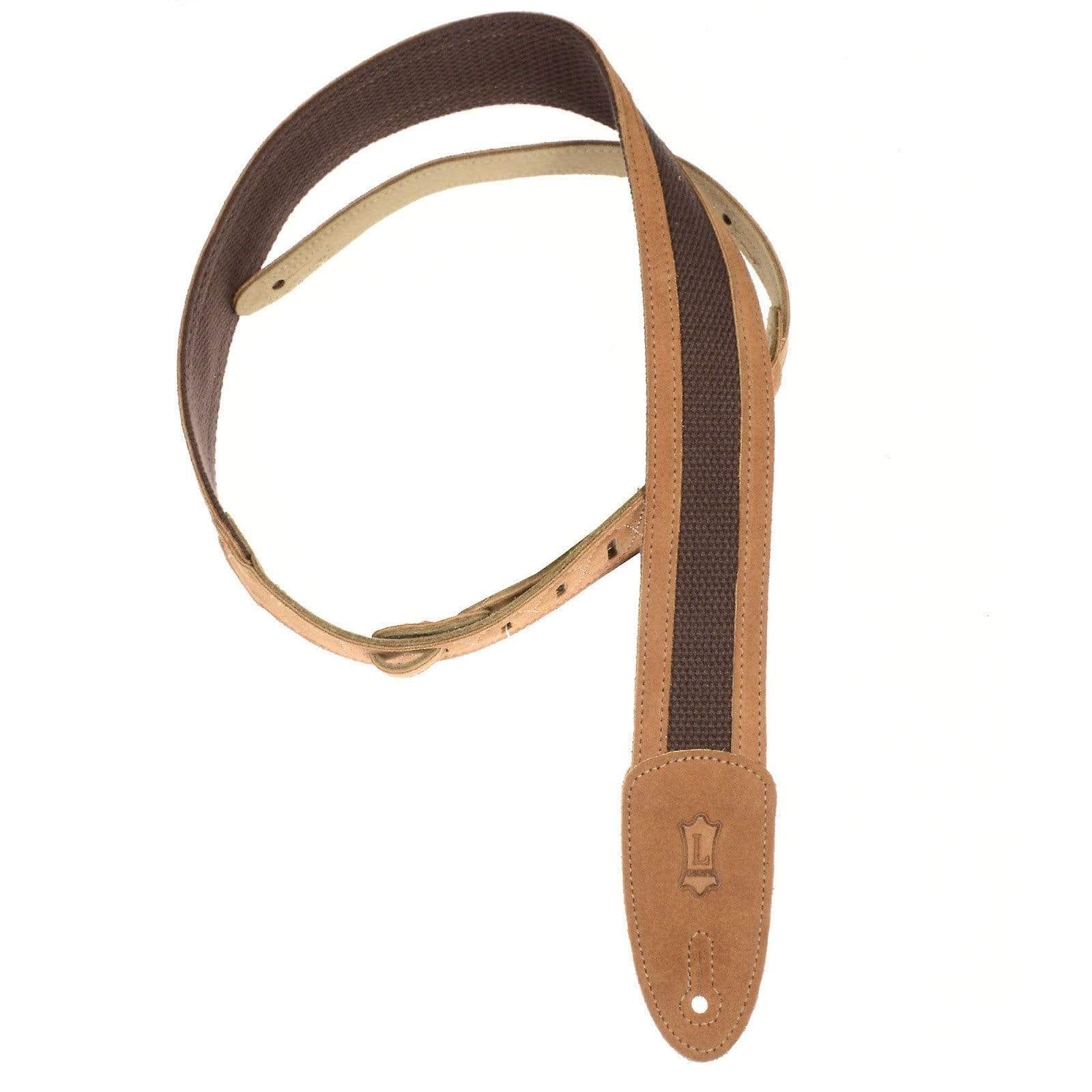 Levy's 2 Inch Designer Series Cotton/Suede Guitar Strap - Honey Accessories / Straps