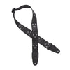 Levy's 2" Wide Polyester Guitar Strap Black & White Scanned Skull Motif Accessories / Straps