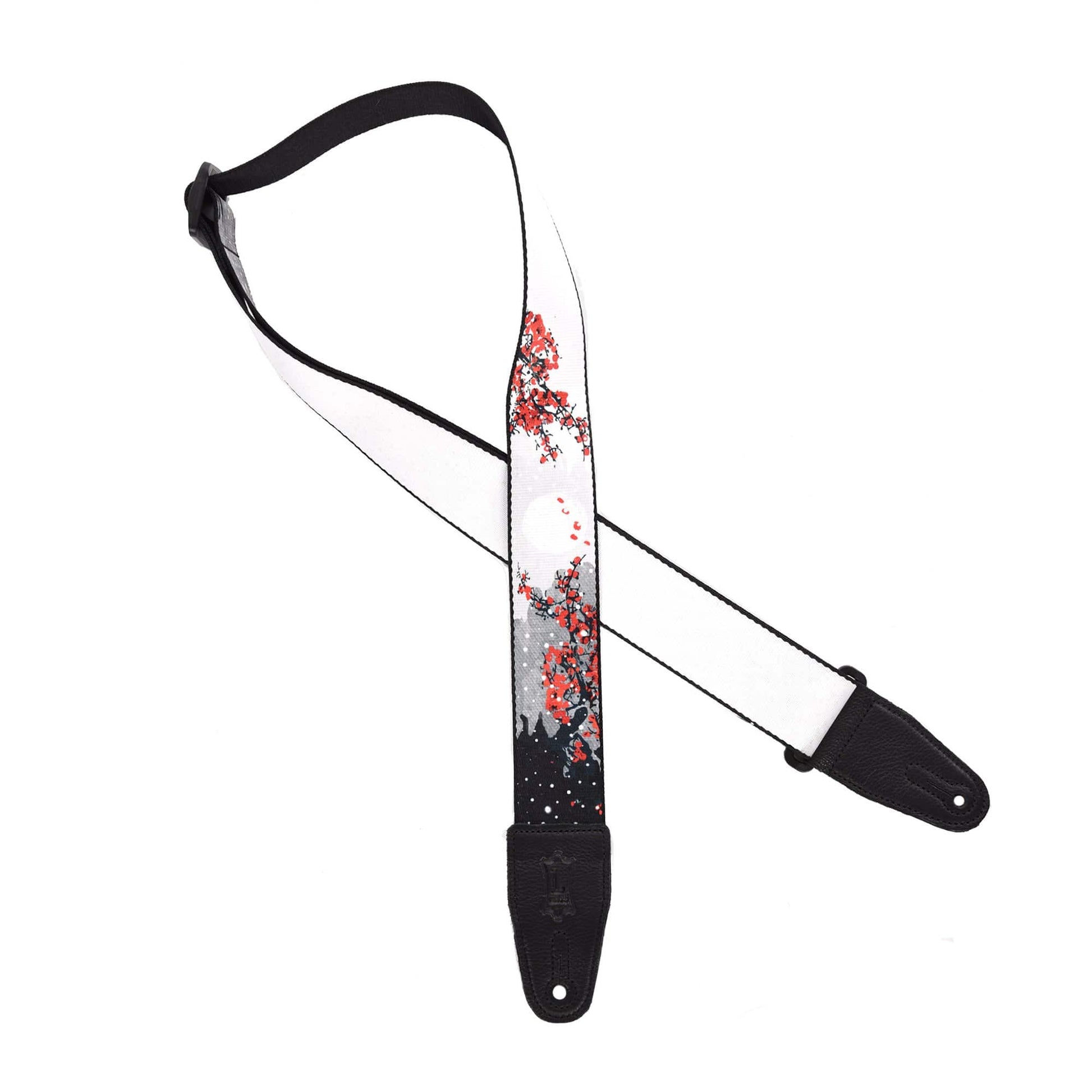 Levy's 2" Wide Polyester Guitar Strap Cherry Blossoms & Snow Motif Accessories / Straps