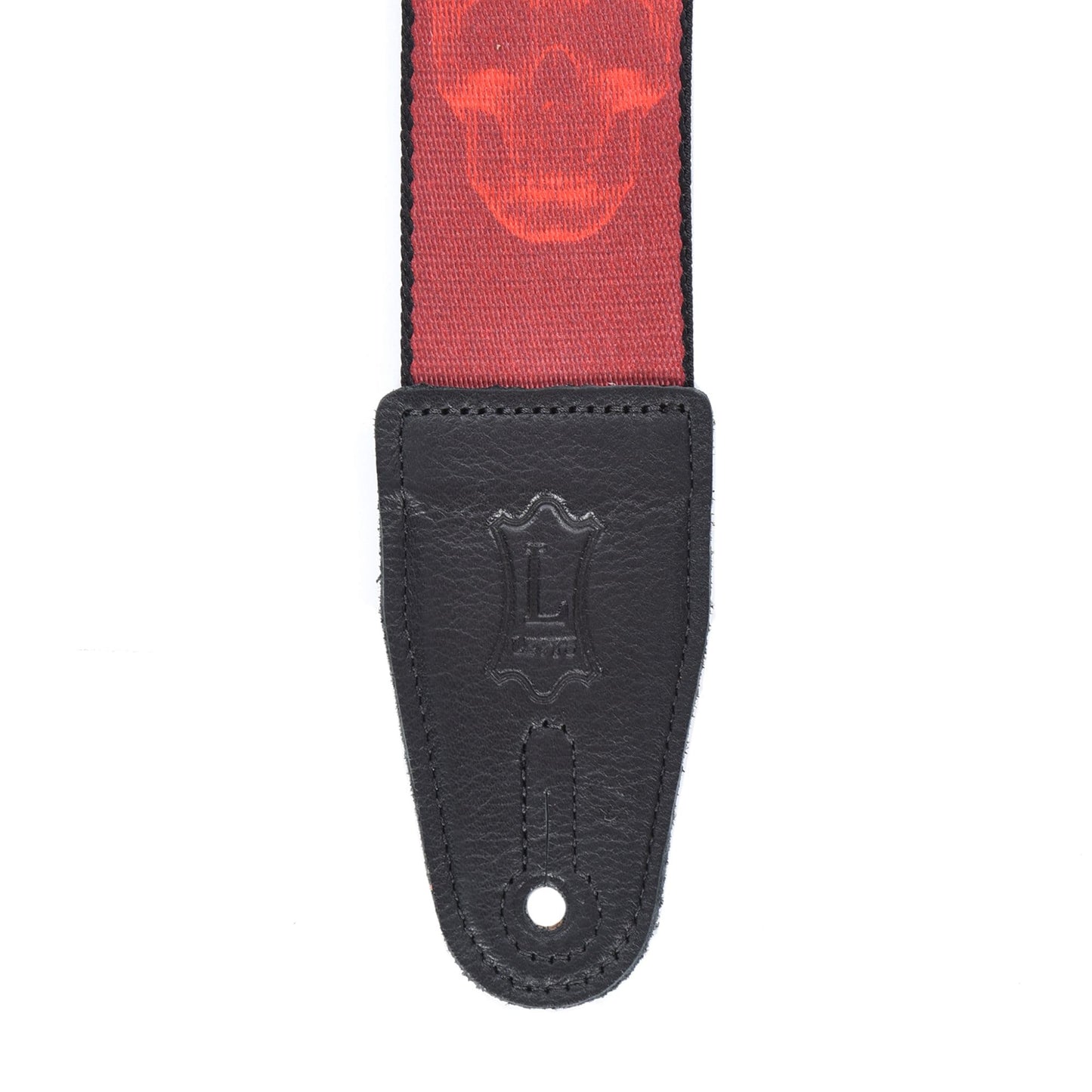 Levy's 2" Wide Polyester Guitar Strap Dark Red & Red Scanned Skull Motif Accessories / Straps