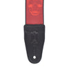 Levy's 2" Wide Polyester Guitar Strap Dark Red & Red Scanned Skull Motif Accessories / Straps