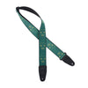 Levy's 2" Wide Polyester Guitar Strap Green & Mustard Scanned Skull Motif Accessories / Straps