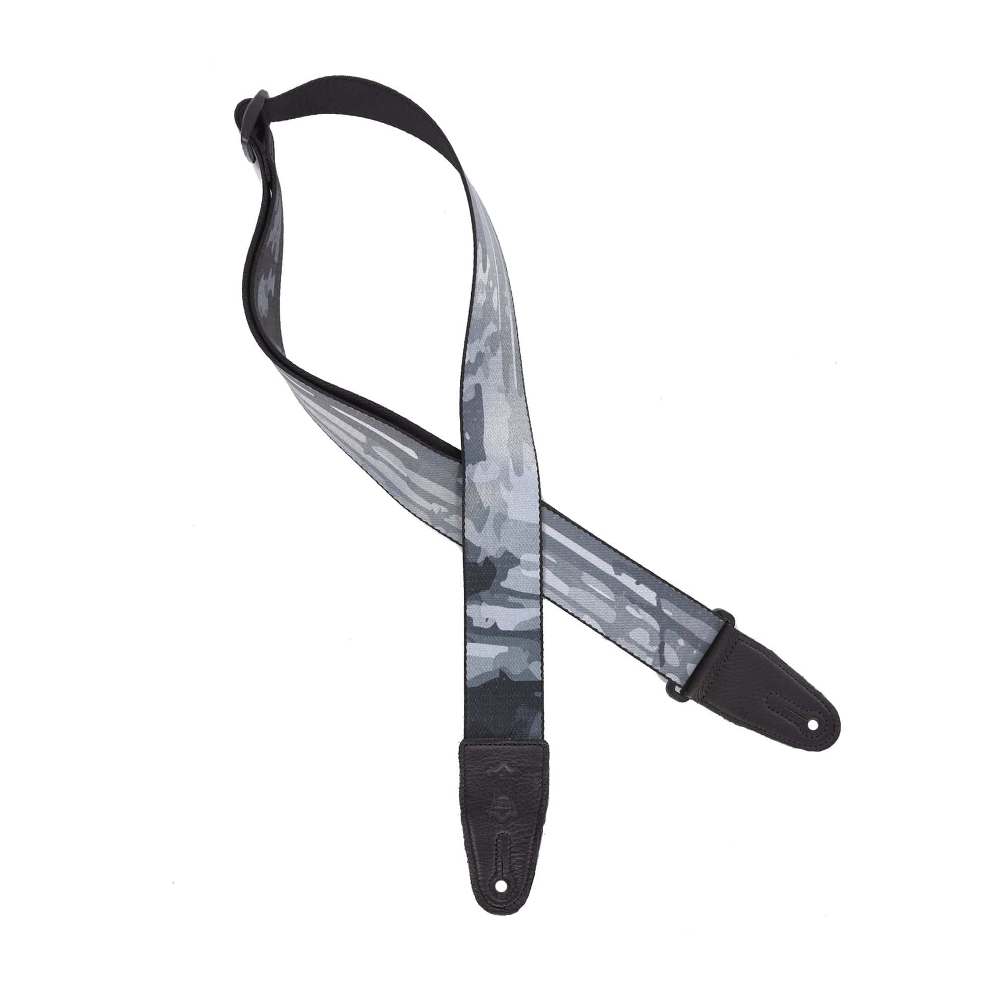 Levy's 2" Wide Polyester Guitar Strap Grey Abstract Tree Motif Accessories / Straps