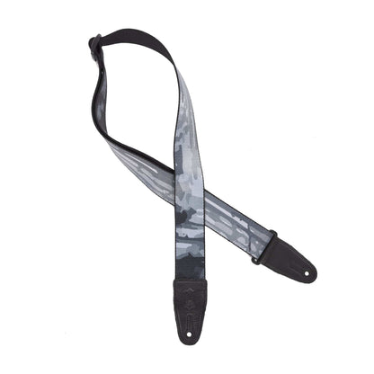 Levy's 2" Wide Polyester Guitar Strap Grey Abstract Tree Motif Accessories / Straps