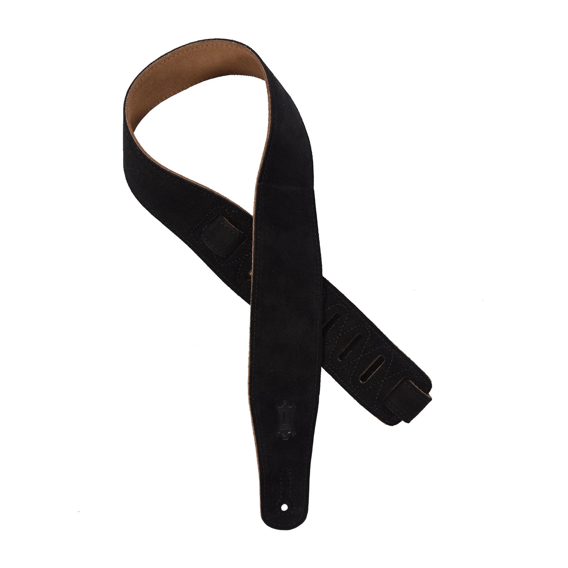 Levy's Classic Series 2.5" Wide Suede Guitar Strap Black Accessories / Straps