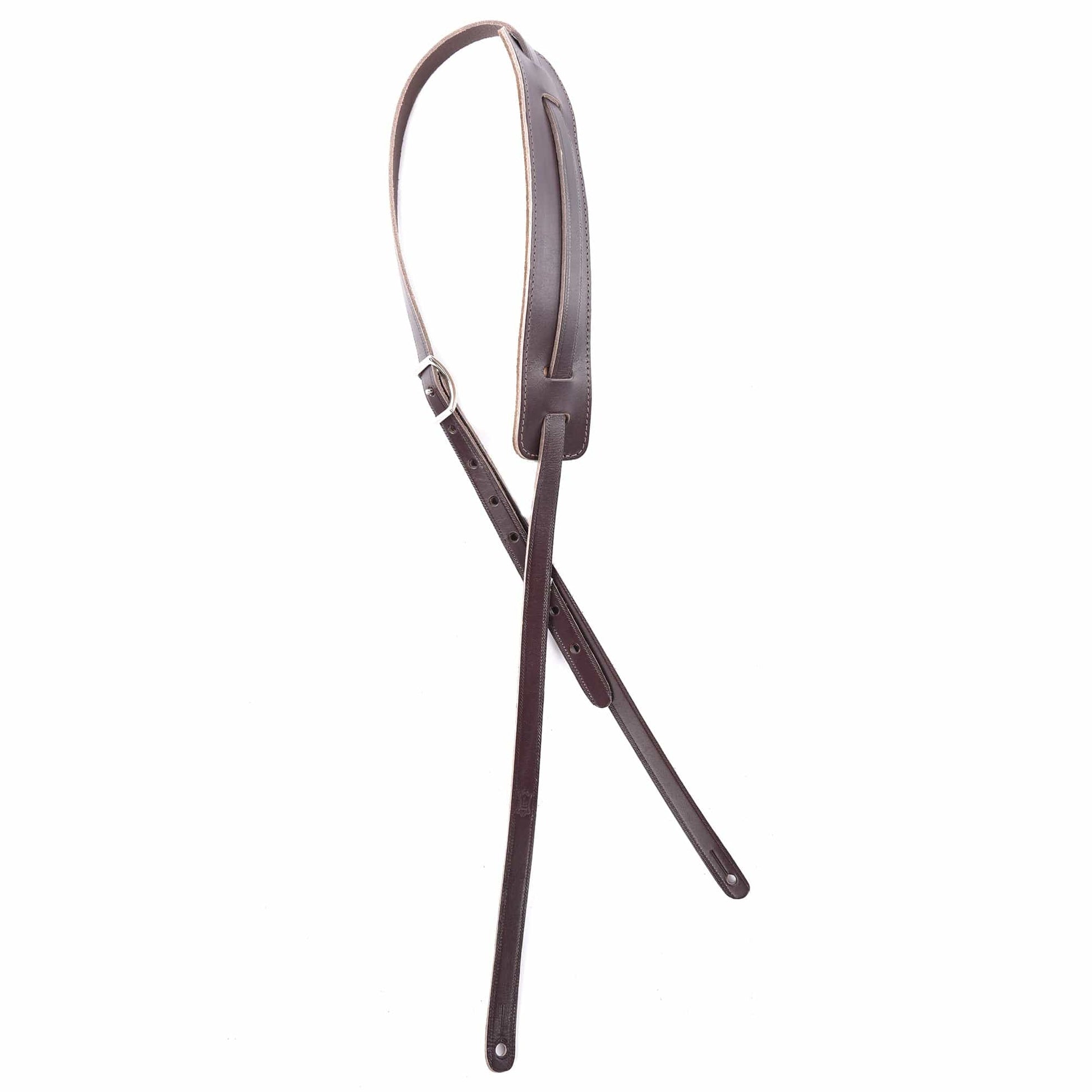Levy's Country/Western Series 5/8" Wide Veg-Tan Leather Guitar Strap Dark Brown Accessories / Straps