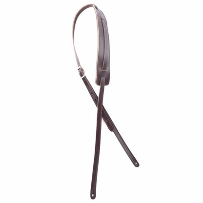 Levy's Country/Western Series 5/8" Wide Veg-Tan Leather Guitar Strap Dark Brown Accessories / Straps