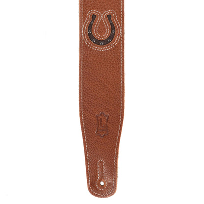Levy's Deluxe Series Lucky Line 2.5" Wide Garment Leather Guitar Strap Horsehoe Accessories / Straps