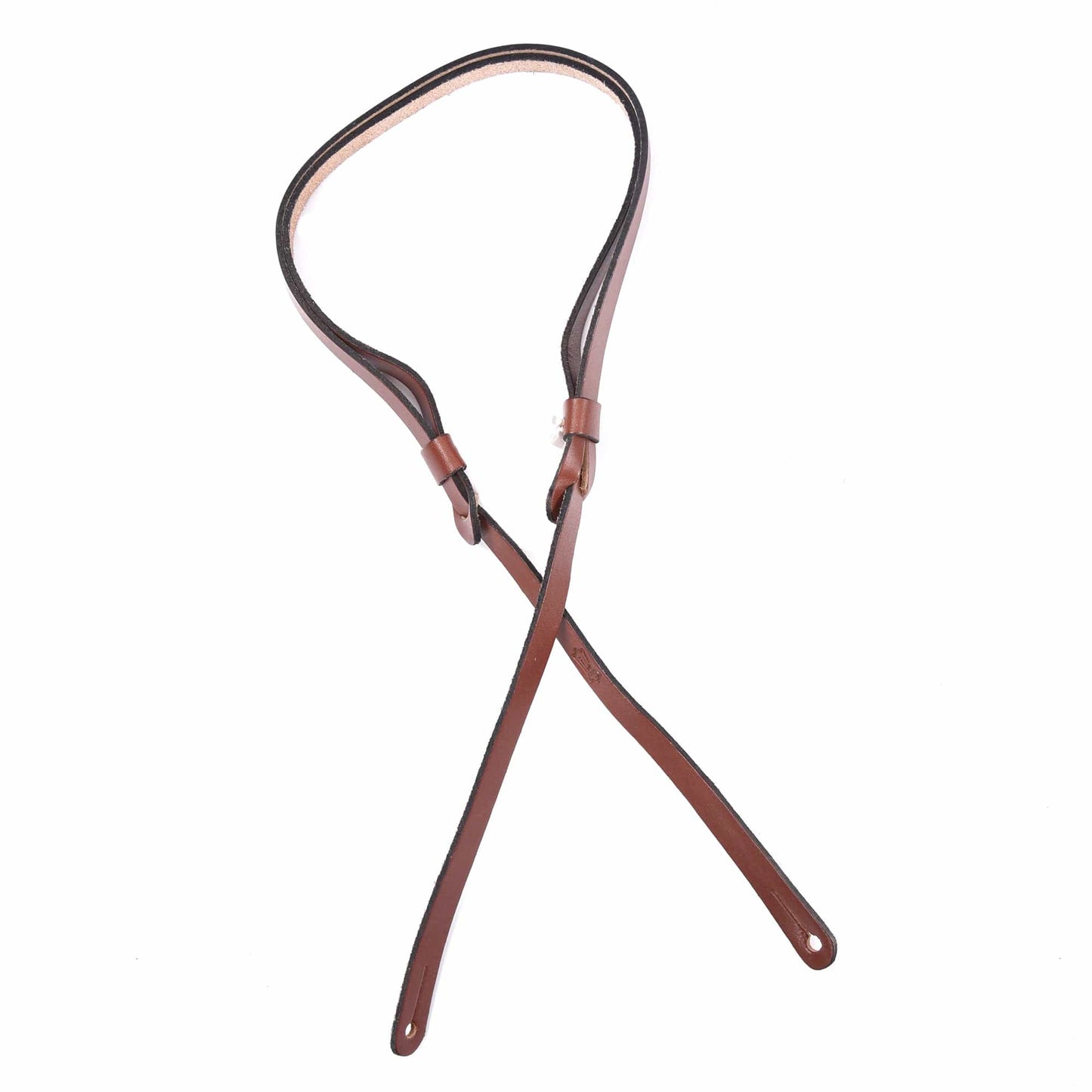 Levy's Folk Instrument Series 1/2" Wide Veg-Tan Leather Mandolin Strap Brown Accessories / Straps