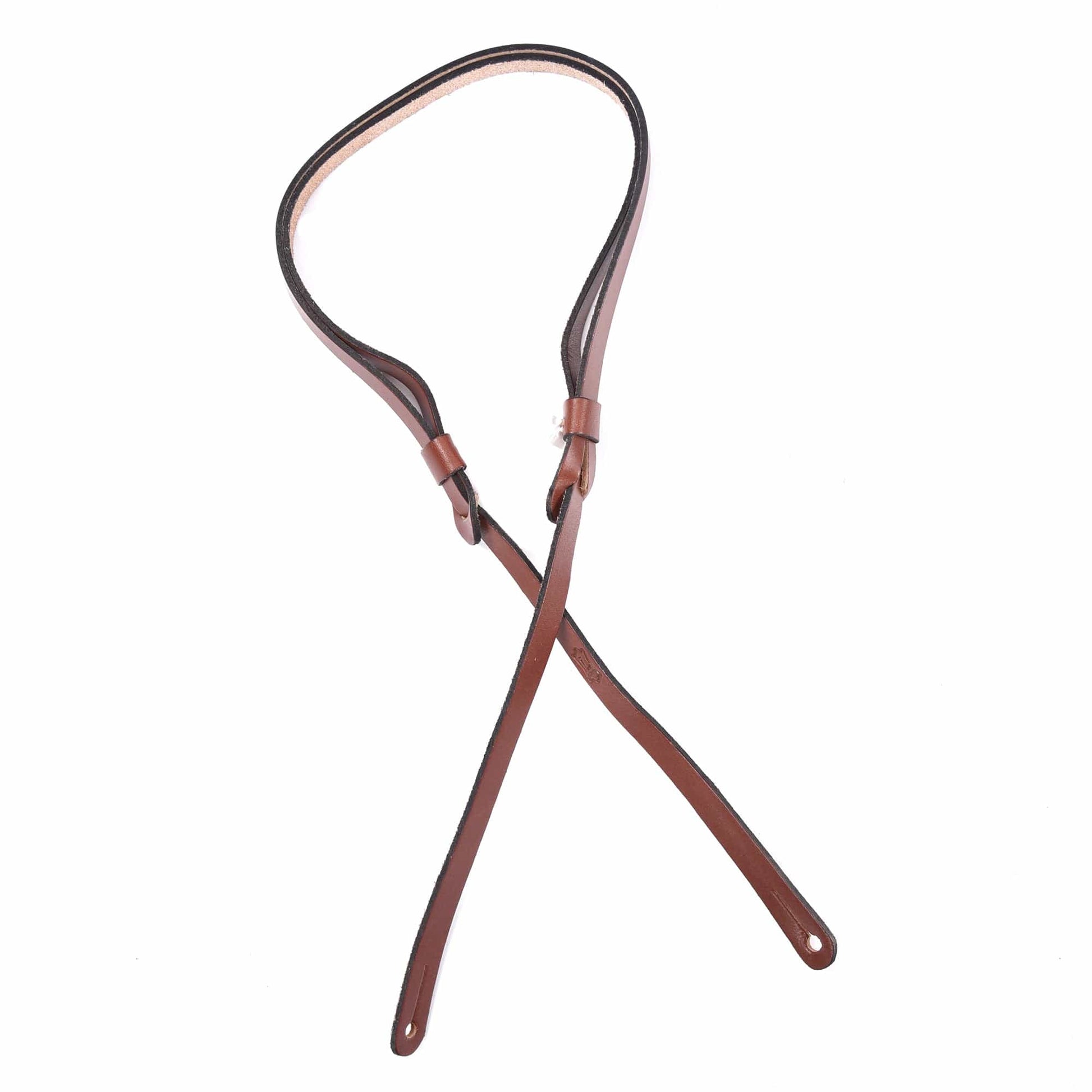 Levy's Folk Instrument Series 1/2" Wide Veg-Tan Leather Mandolin Strap Brown Accessories / Straps