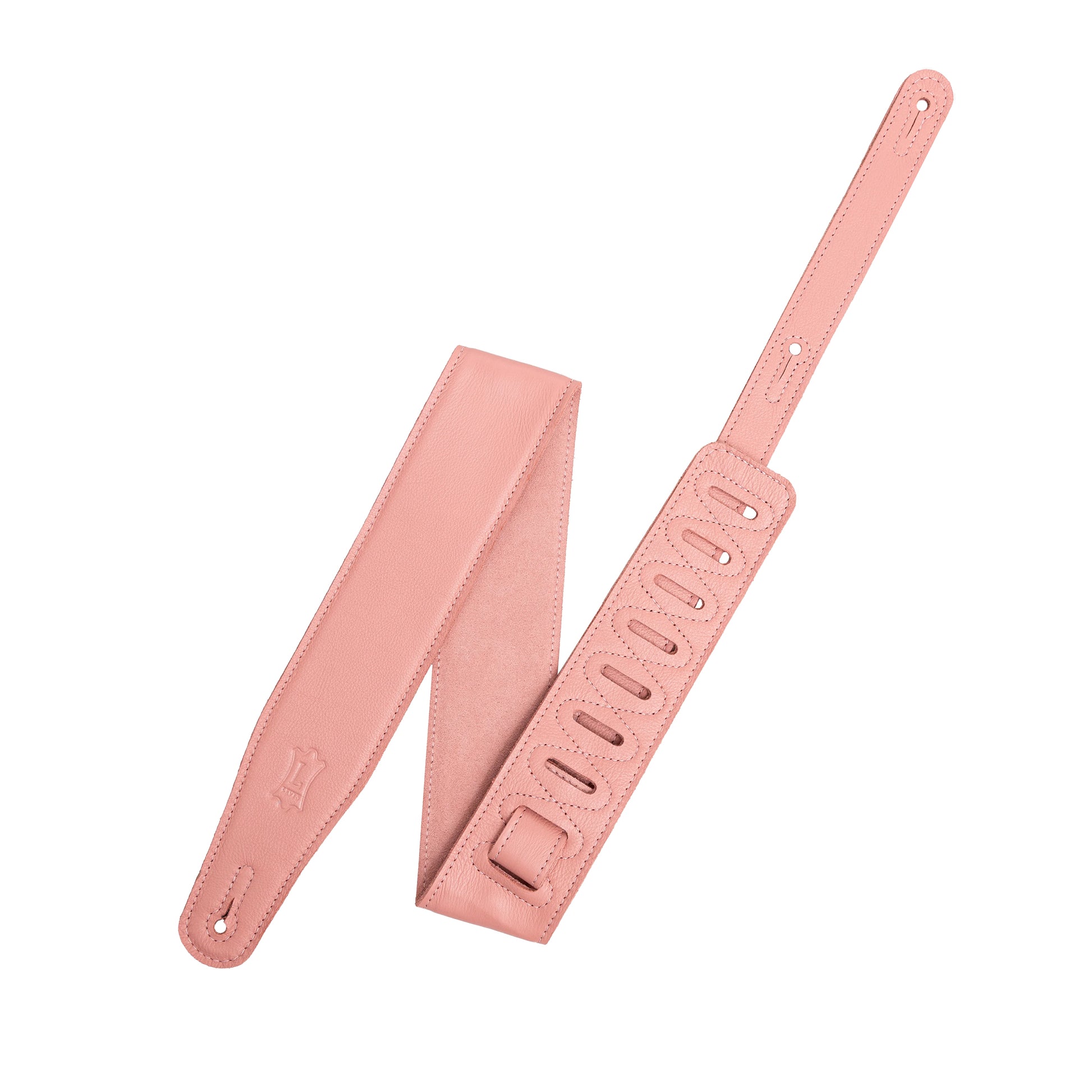 Levy's Pastel Garment Leather Guitar Strap Salmon Accessories / Straps
